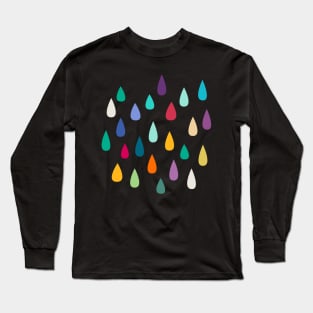 Rainbow Raindrops Jewelled Multicolour Colourful Long Sleeve T-Shirt